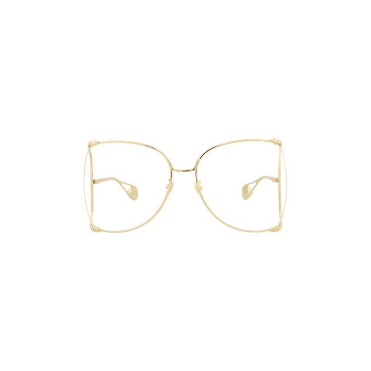 Gucci Oversized Frame Sunglasses Gold/Transparent