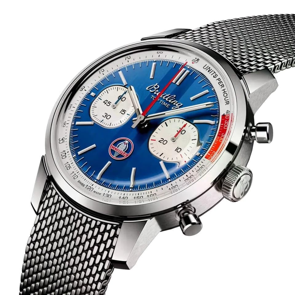 Breitling Top Time B01 Shelby Cobra Blue Dial Stainless Steel Automatic Men's Watch AB01763 A1 C1 A1 Complete Full Set