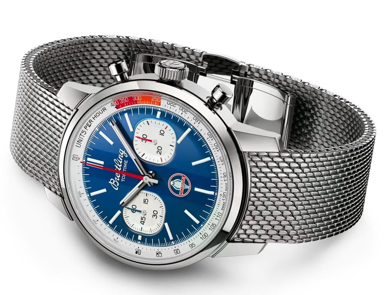 Breitling Top Time B01 Shelby Cobra Blue Dial Stainless Steel Automatic Men's Watch AB01763 A1 C1 A1 Complete Full Set