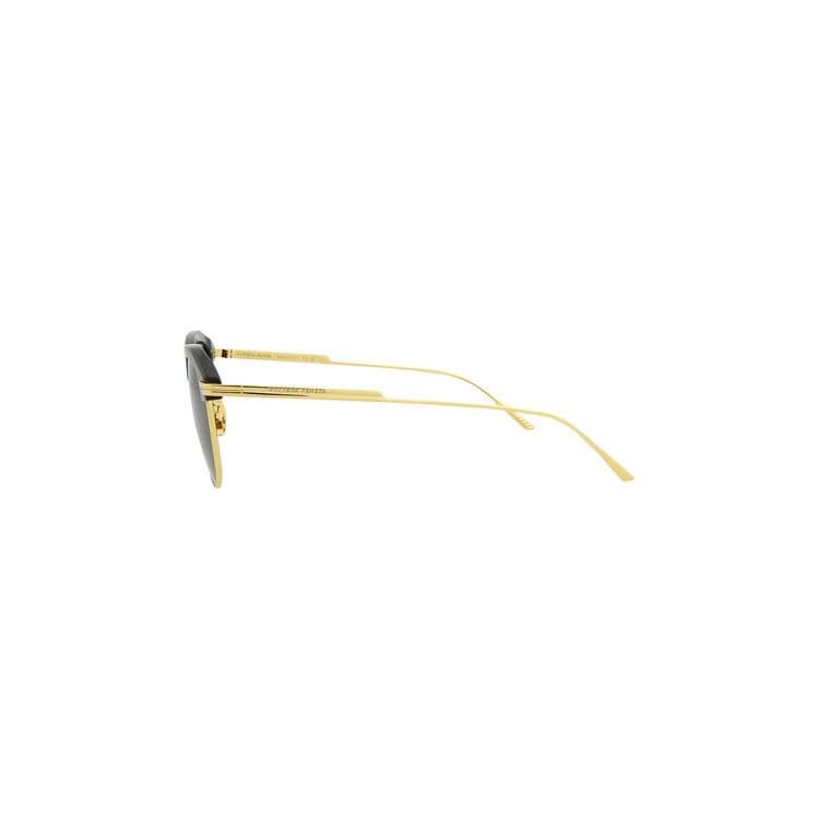 Bottega Veneta Round Frame Sunglasses Black/Gold/Grey