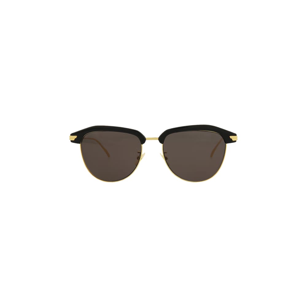 Bottega Veneta Round Frame Sunglasses Black/Gold/Grey