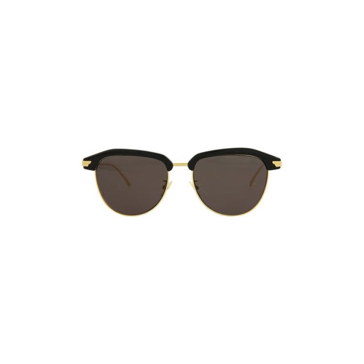 Bottega Veneta Round Frame Sunglasses Black/Gold/Grey