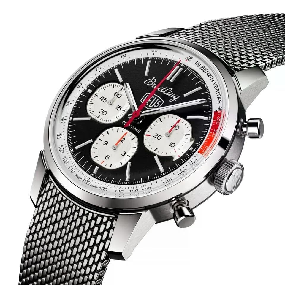 Breitling Top Time B01 Deus Black Dial Automatic Steel 41mm Men's Watch AB01765 A1 B1 A1 Complete Full Set