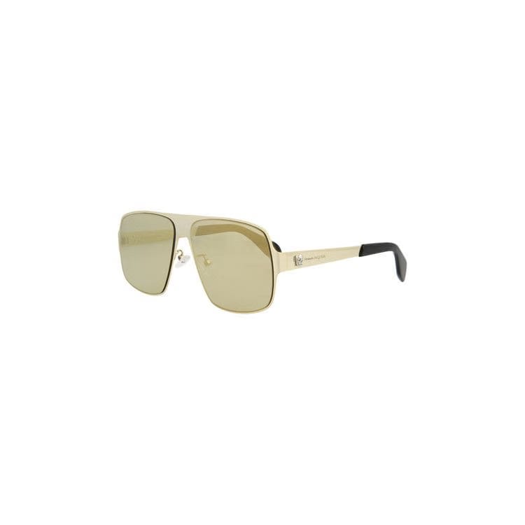 Alexander McQueen Aviator Sunglasses Gold