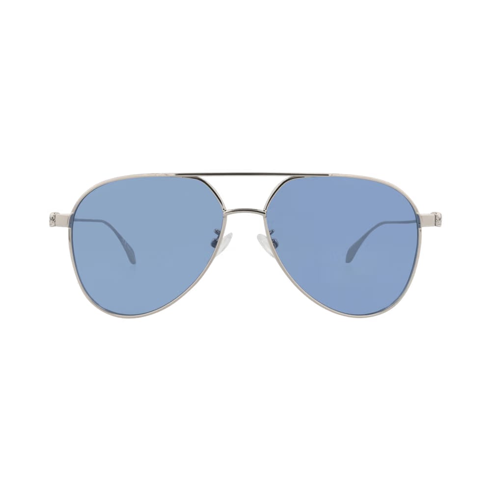 Alexander McQueen Aviator Sunglasses Silver/Light Blue