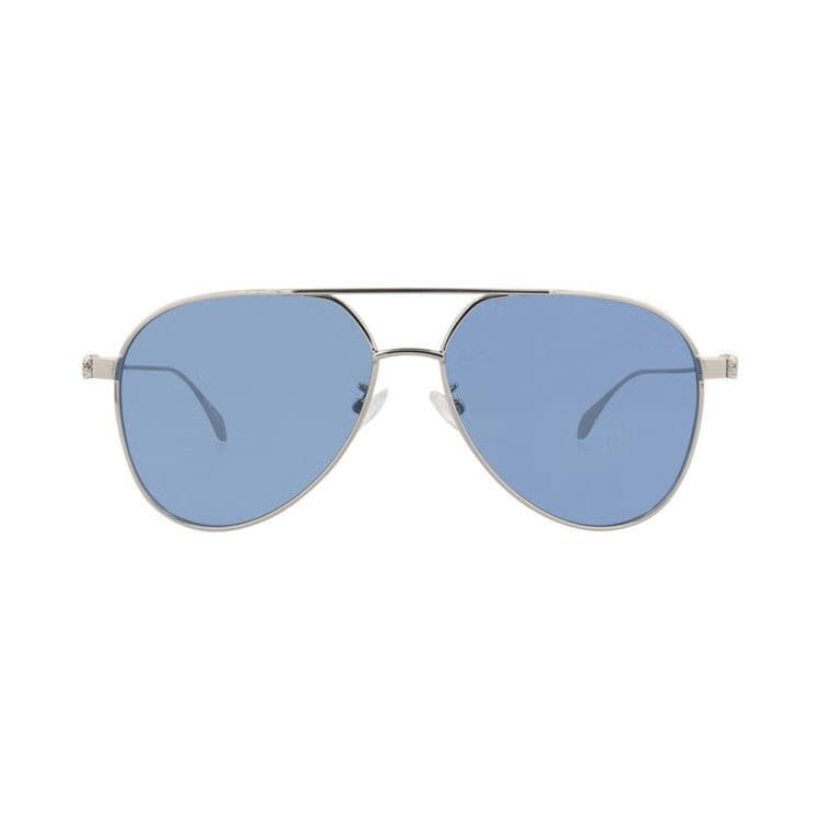 Alexander McQueen Aviator Sunglasses Silver/Light Blue