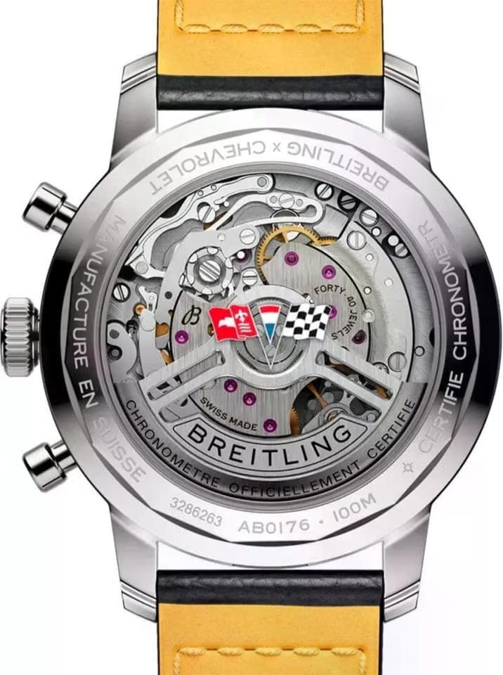 Breitling Top Time Chevrolet Corvette Red Dial Black Leather Strap 41mm Men's Watch AB01761 A1 K1 X1 Complete Full Set