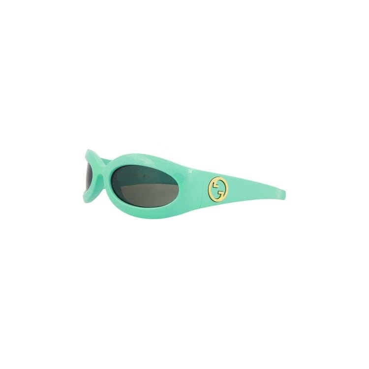 Gucci Oval Frame Sunglasses Light Blue/Grey