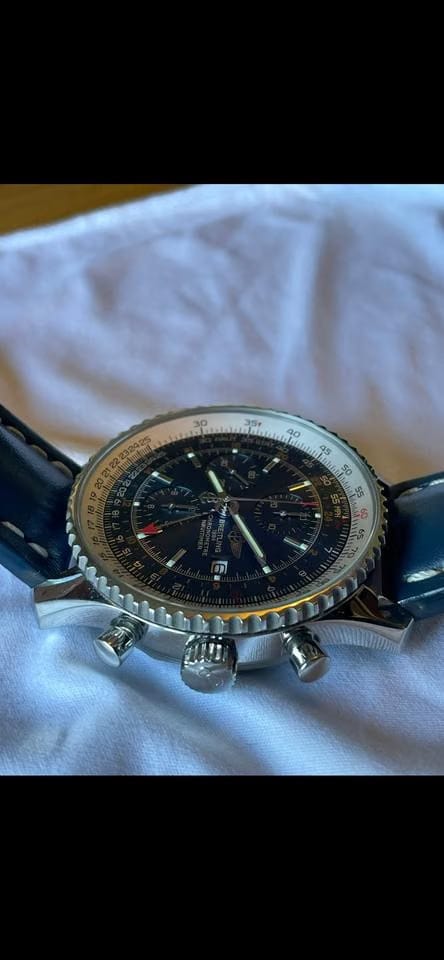 Breitling Navitimer Worldexcellent condition with box & papers.