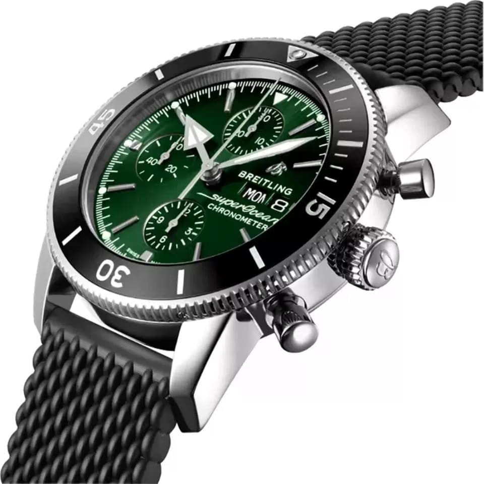 Breitling Superocean Heritage44mm Green Dial Black Bezel Automatic Men's Watch A13313121 L1 S1 Complete Full Set