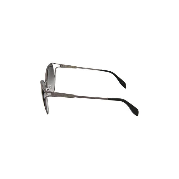 Alexander McQueen Cat Eye Frame Metal Sunglasses Silver