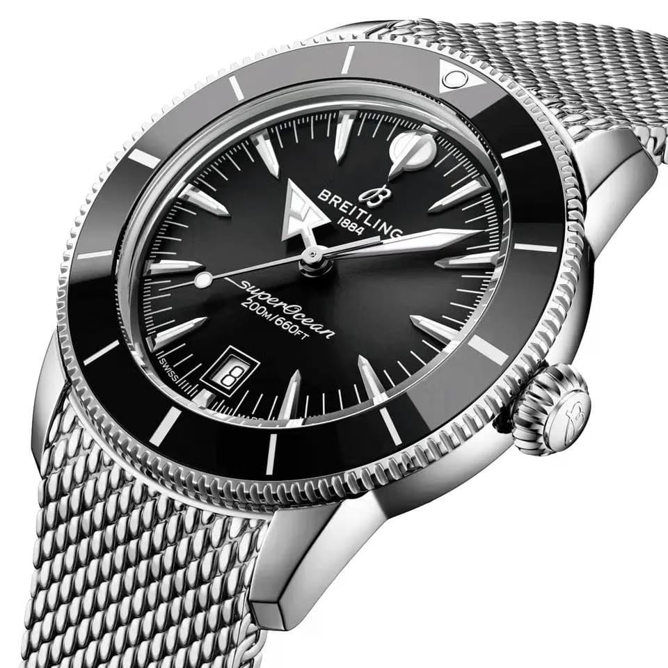 Breitling Superocean Heritage 42 B31 Automatic Blk dial 42mm AB3111241 B1 A1 Mesh Bracelet