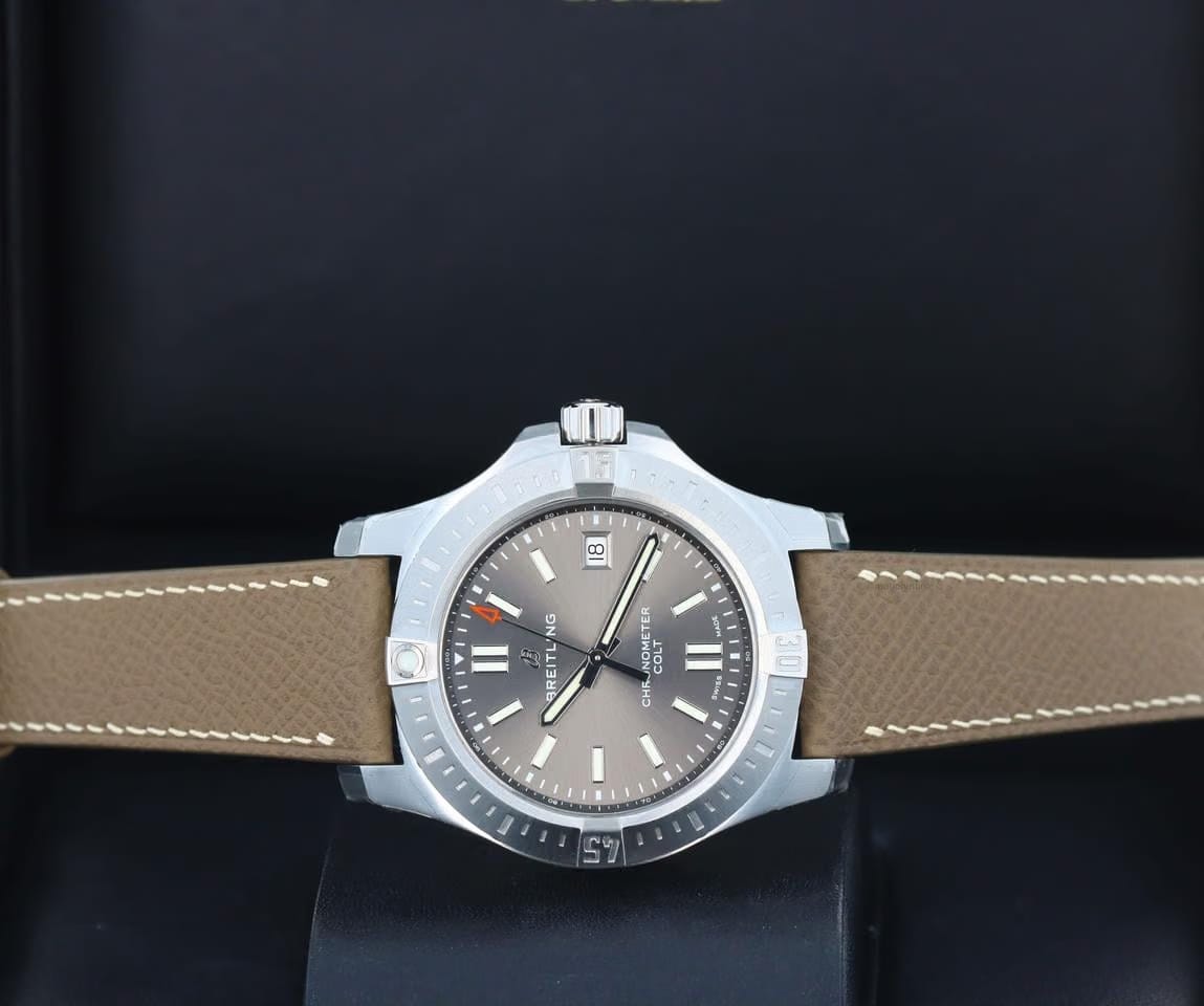 Breitling Chronomat Colt Automatic "Sahara" 41mm Anthracite Dial - Stainless Steel on Black Strap
