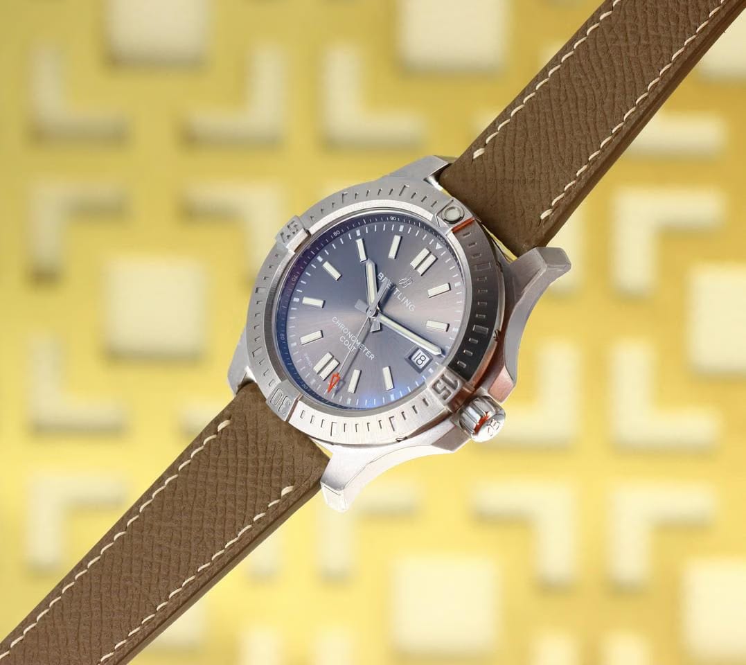 Breitling Chronomat Colt Automatic "Sahara" 41mm Anthracite Dial - Stainless Steel on Black Strap