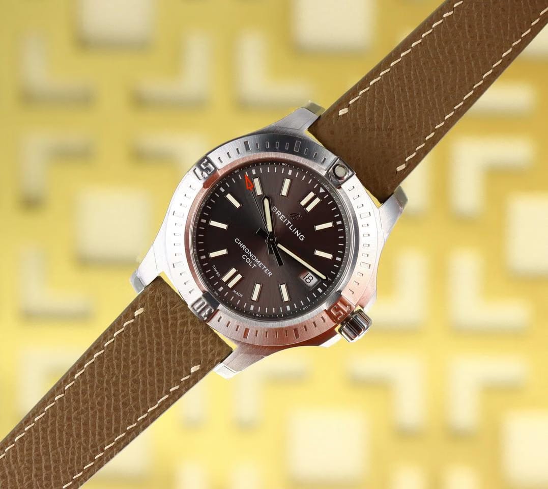 Breitling Chronomat Colt Automatic "Sahara" 41mm Anthracite Dial - Stainless Steel on Black Strap