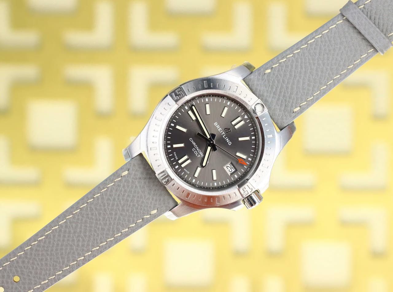 Breitling Chronomat Colt Automatic "Storm" 41mm Anthracite Dial - Stainless Steel on Grey Strap