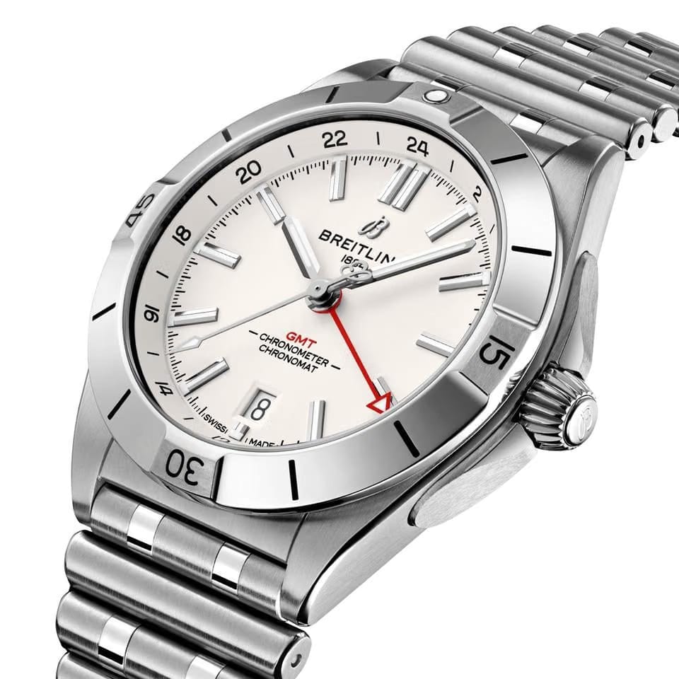 Breitling Chronomat GMTBracelet White dial New full set