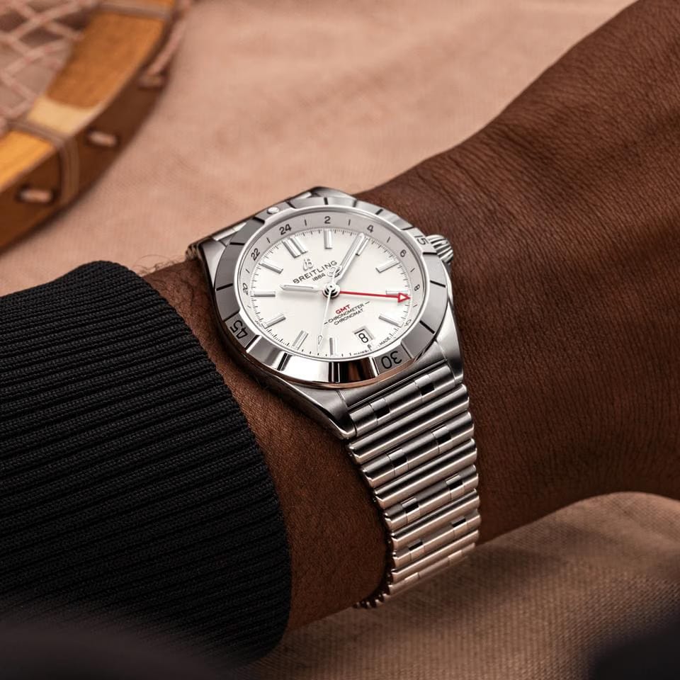 Breitling Chronomat GMTBracelet White dial New full set
