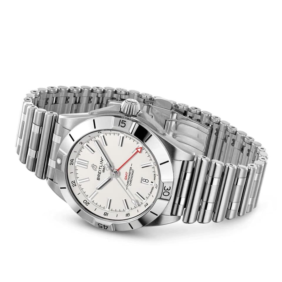 Breitling Chronomat GMTBracelet White dial New full set