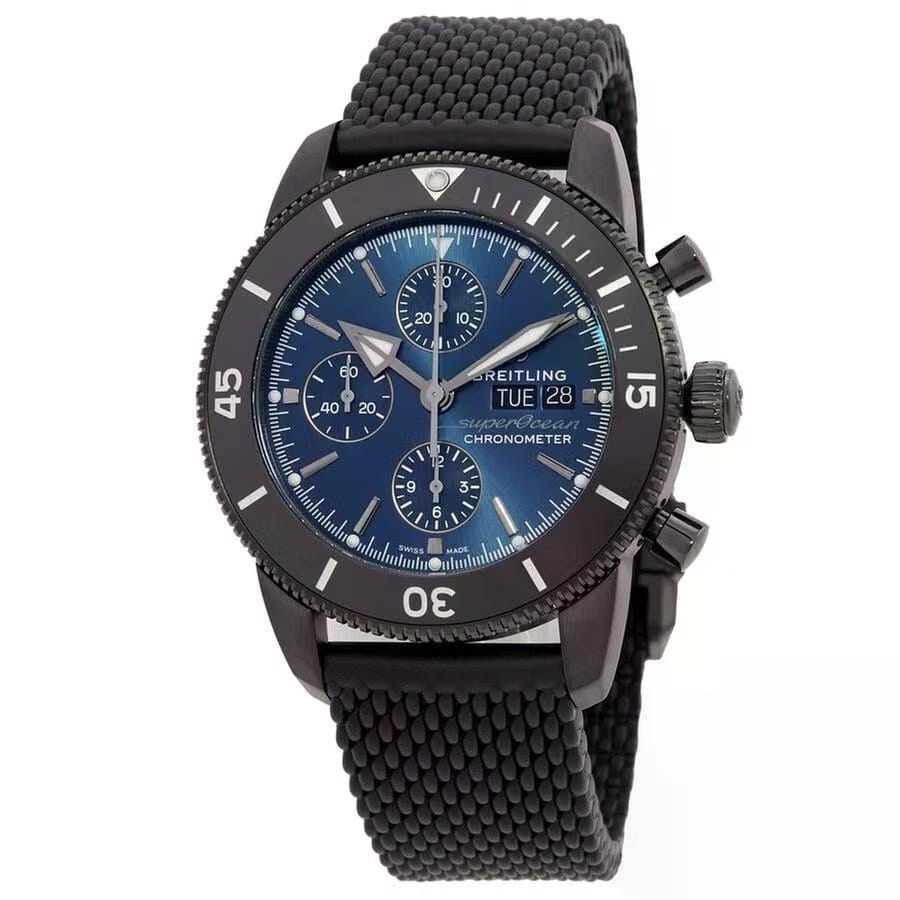 Breitling Superocean Heritage Chronograph44mm Blue Dial Chronograph Black Steel Men's Watch M13313101 C1 S1 Complete Full Set