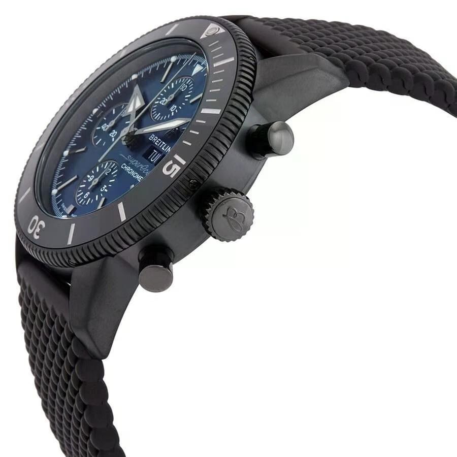 Breitling Superocean Heritage Chronograph44mm Blue Dial Chronograph Black Steel Men's Watch M13313101 C1 S1 Complete Full Set