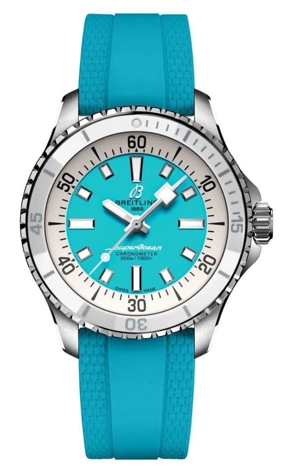 Breitling Superocean 36 Automatic 36mm Turquoise Dial NEW UNWORN A17377211 C1 S1