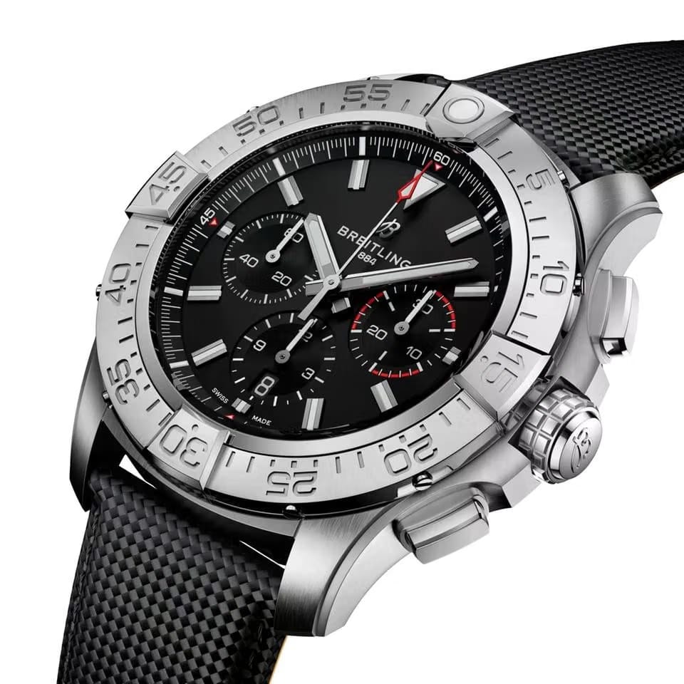 Breitling Super Avenger B01 Chronograph 46mm Black Dial Titanium Men's Watch EB0148101 B1 X1 Complete Full Set