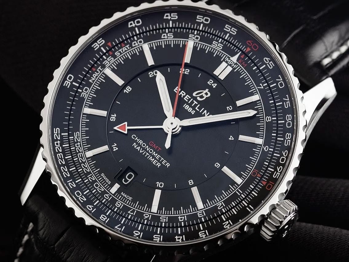 Breitling Navitimer GMTRef.A32310251 B1 P1 2026 Full Set Ungetragen Navitimer Automatic GMT Krokoleder Faltschließe