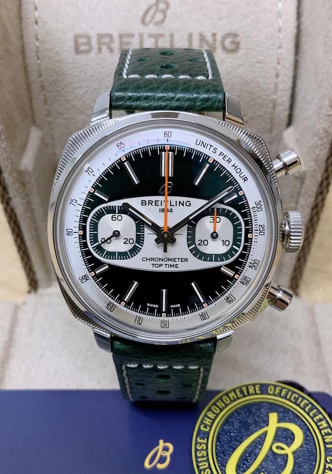 Breitling Top Time B01 Racing AB01771 A1 L1 X1 38mm Green Dial Unworn Box & Papers 2026 Limited Edition of 750