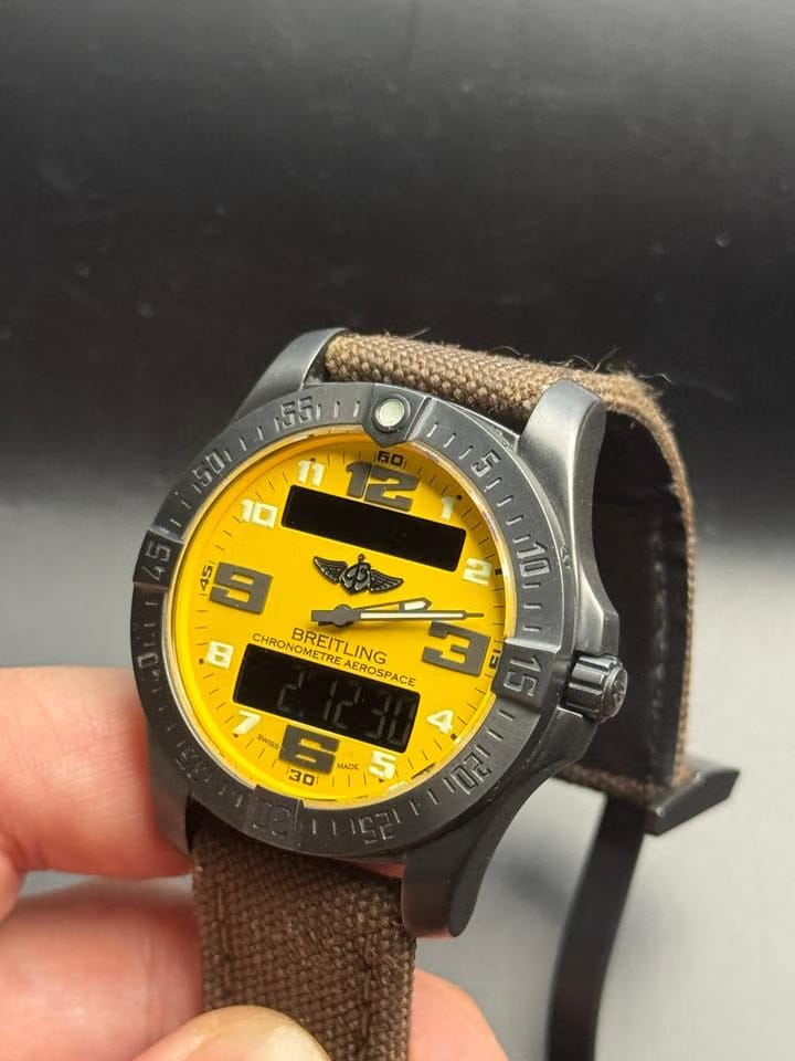 Breitling Aerospace EVONight Mission Very rare Breitling Aerospace night mission yellow dail