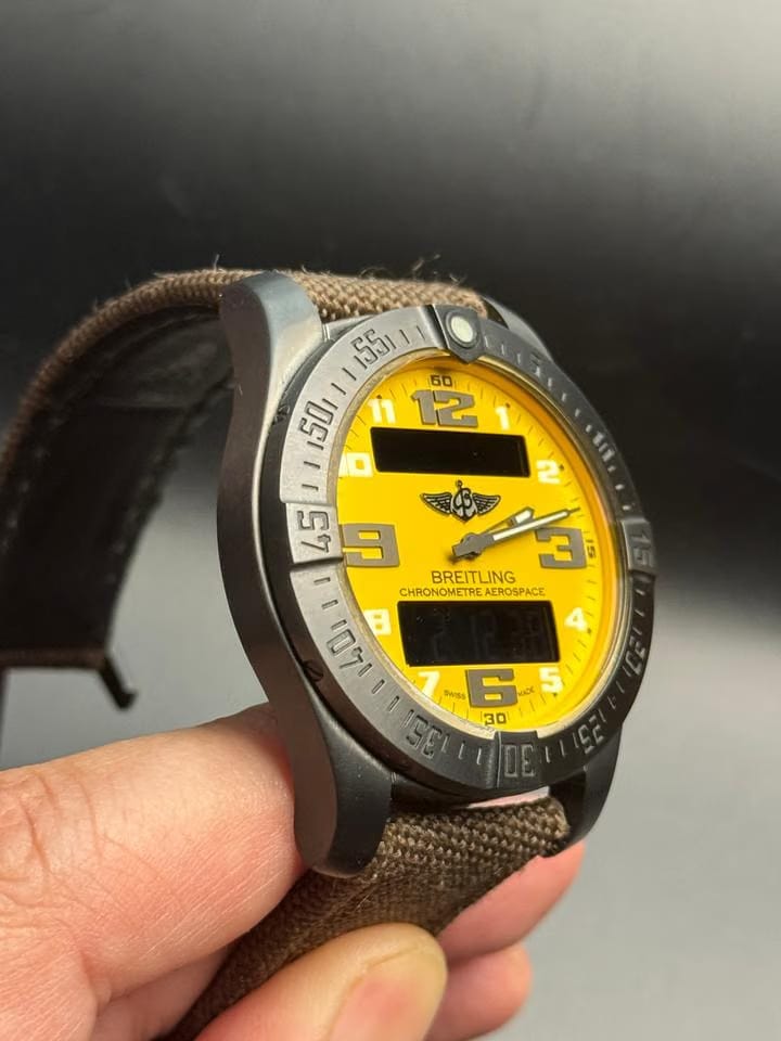 Breitling Aerospace EVONight Mission Very rare Breitling Aerospace night mission yellow dail