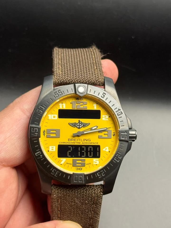 Breitling Aerospace EVONight Mission Very rare Breitling Aerospace night mission yellow dail