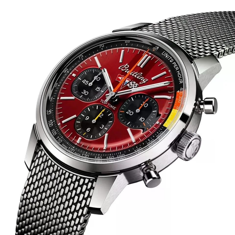 Breitling Top Time Chevrolet Corvette Red Dial Stainless Steel Men's Watch AB01761 A1 K1 A1 Complete Full Set