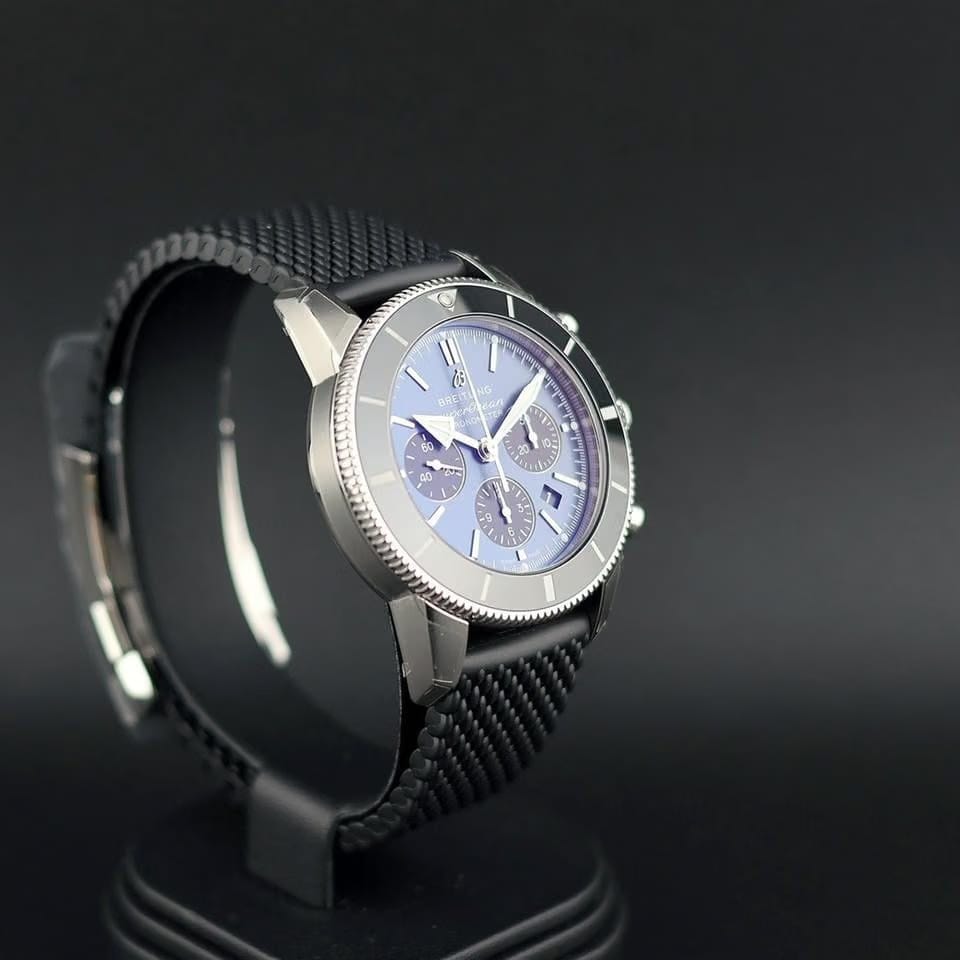 Breitling Superocean Heritage Chronograph New 2025 Full Set Blue and Black Superocean Heritage B01 Chronograph 44