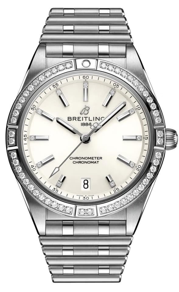 Breitling Chronomat 36 Automatic 36mm Silver Diamond Dial A10380591 A1 A1 NEW UNWORN