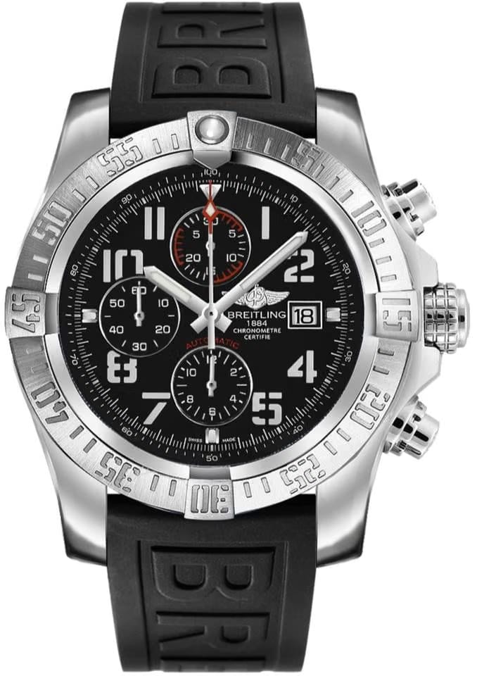 Breitling Super Avenger IIVolcano Black Edition Chronograph Automatic Black Arabic A13371 Rubber