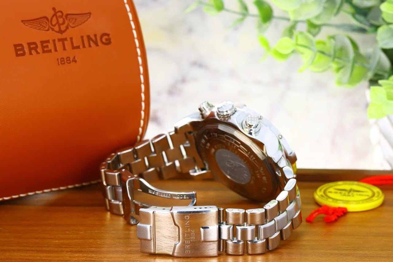 Breitling Super Avenger Chronograph Automatic Blue Arabic 1/4th second 48mm Stainless Steel A13370