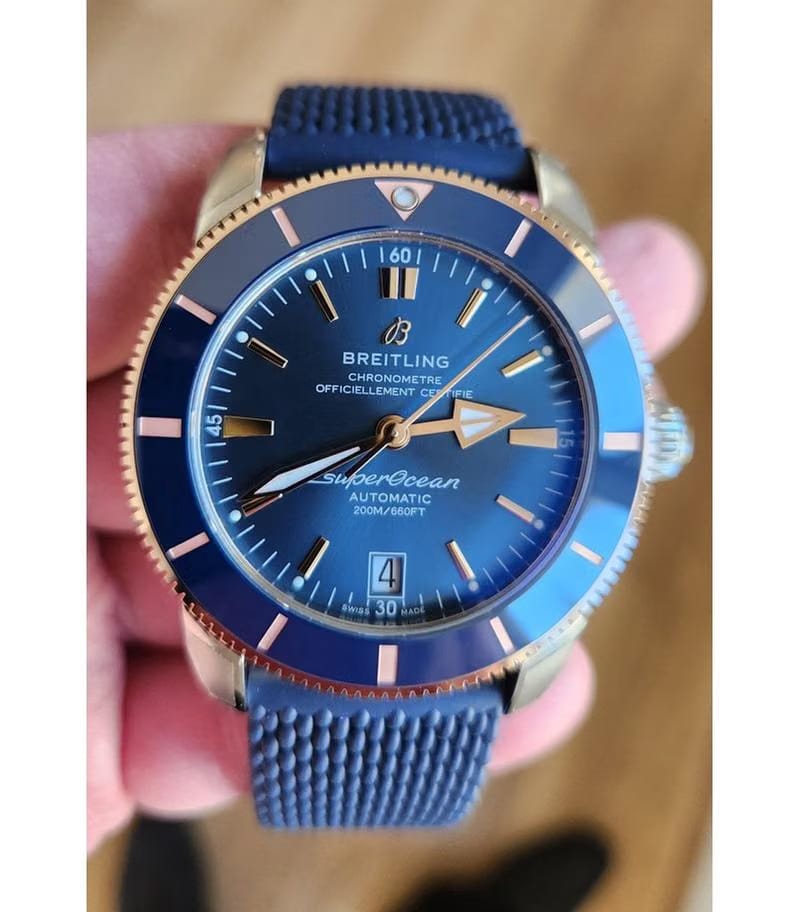 Breitling Superocean Heritage 42 B20 42mm Mens Blue Steel Gold Watch NEW UNWORN UB2010161 C1 S1 With Breitling Warranty 2026