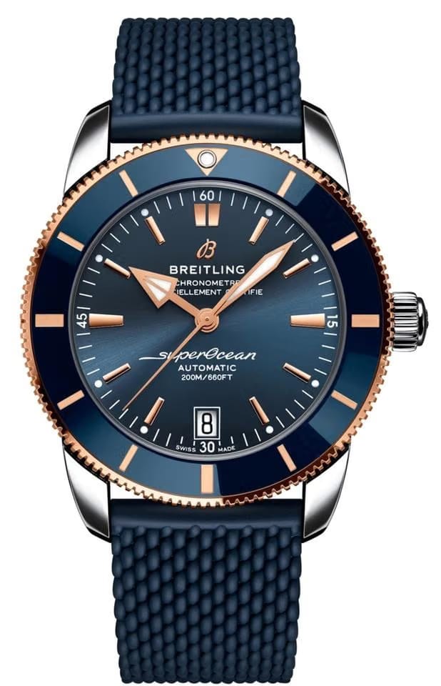 Breitling Superocean Heritage 42 B20 42mm Mens Blue Steel Gold Watch NEW UNWORN UB2010161 C1 S1 With Breitling Warranty 2026