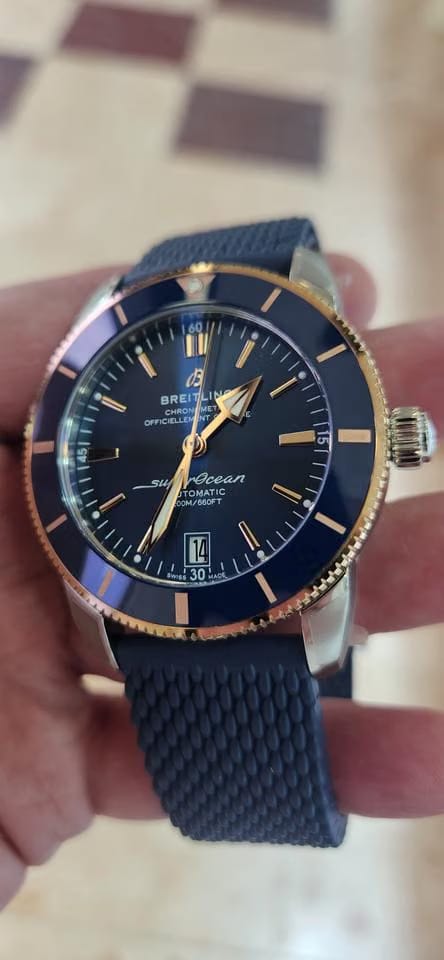 Breitling Superocean Heritage 42 B20 42mm Mens Blue Steel Gold Watch NEW UNWORN UB2010161 C1 S1 With Breitling Warranty 2026