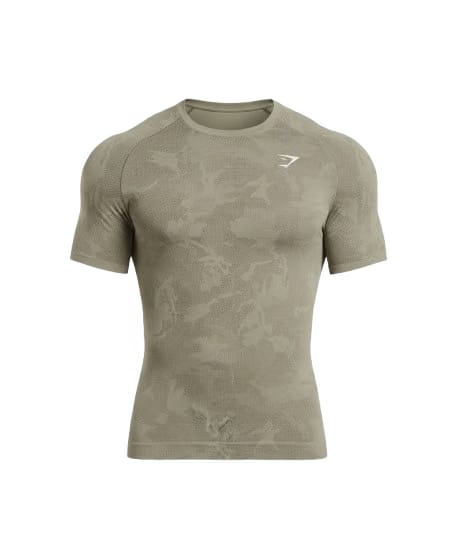 Geo Seamless T-Shirt slim fit (Linen Brown/Camo Brown)