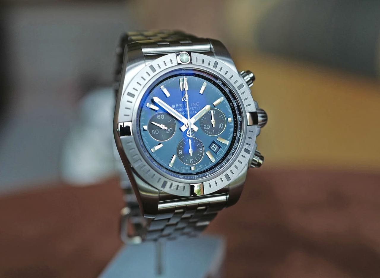 Breitling Chronomat B01 44 BLUE DIAL BRUSHED 44 Mmm AB0115101 C1 A1