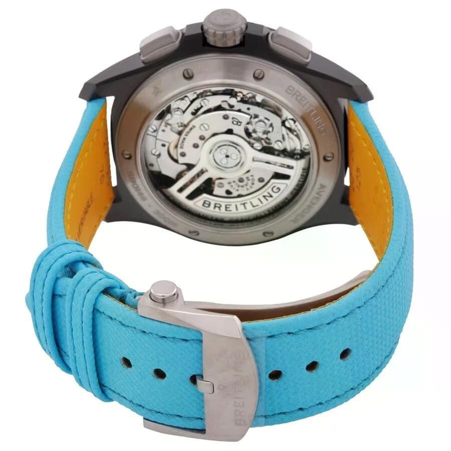Breitling Avenger B01 42mm Night Mission Turquoise Blue Dial Leather Strap Men's Watch SB0146101 L1 X1 Complete Full Set