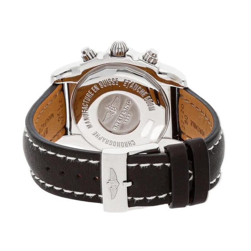 Breitling Chronomat 4444mm Steel Case Black Dial Black Calfskin Strap AB011011/B967 NEW - Warranty start: 2021