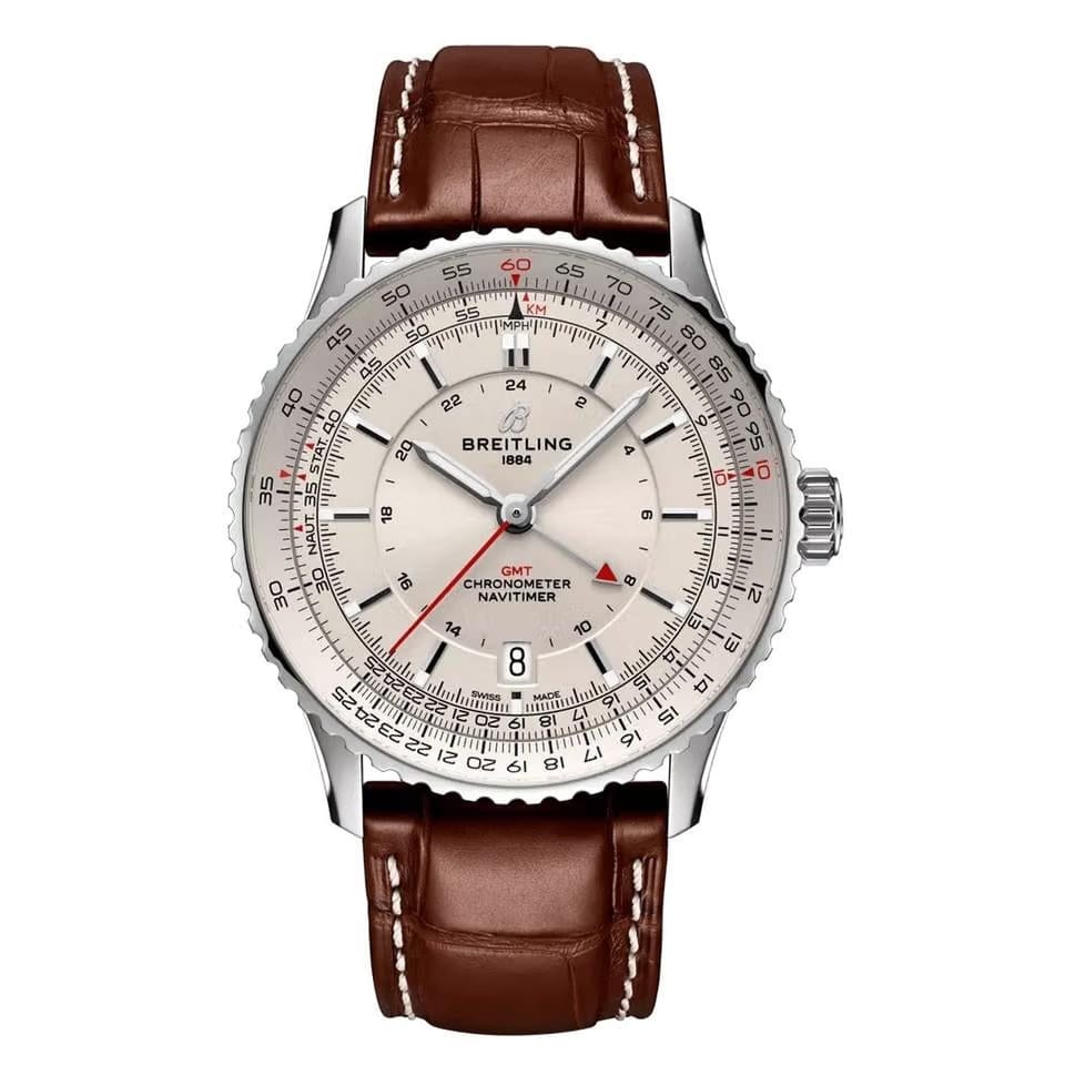 Breitling Navitimer GMTAutomatic GMT 41 Antique white/Leather Ø41 mm