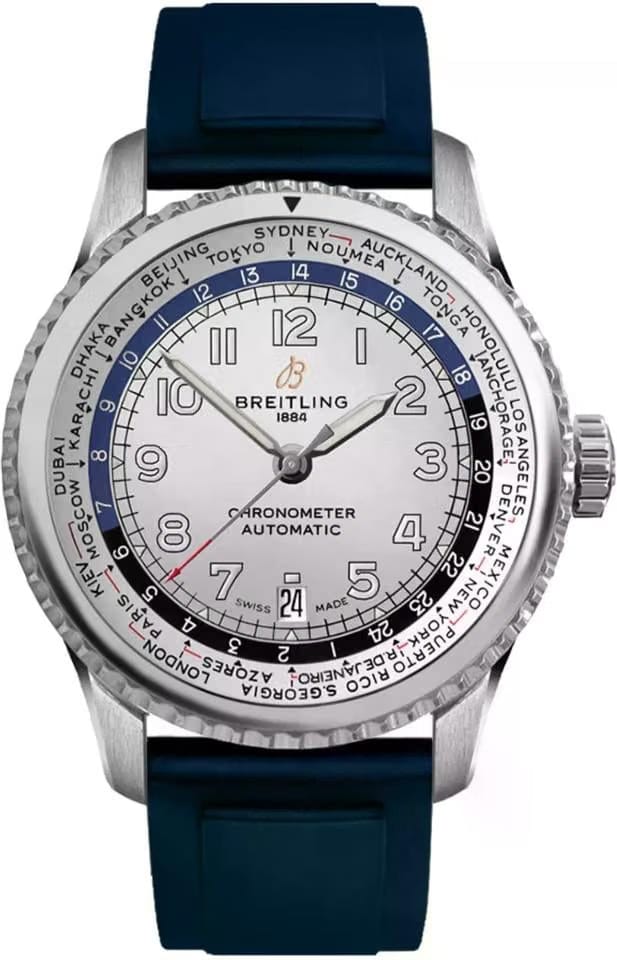 Breitling Aviator 8 Navitimer Aviator 8 B35 Automatic Unitime 43mm Silver Dial Men's Watch AB3521 U01 G1 S1 Complete Full Set