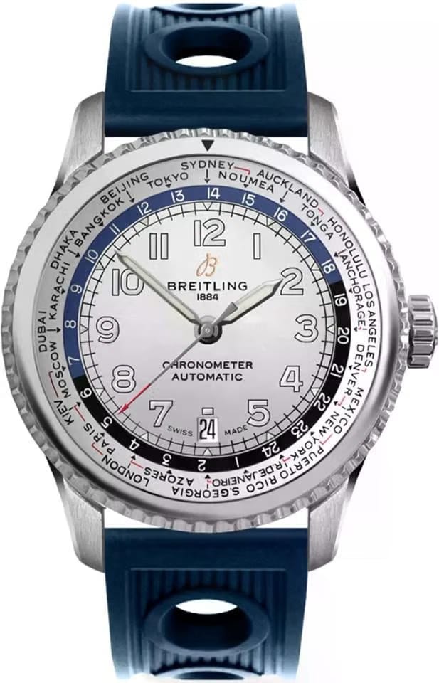Breitling Aviator 8 Navitimer Aviator 8 B35 Automatic Unitime 43mm Silver Dial Men's Watch AB3521 U01 G1 S2 Complete Full Set