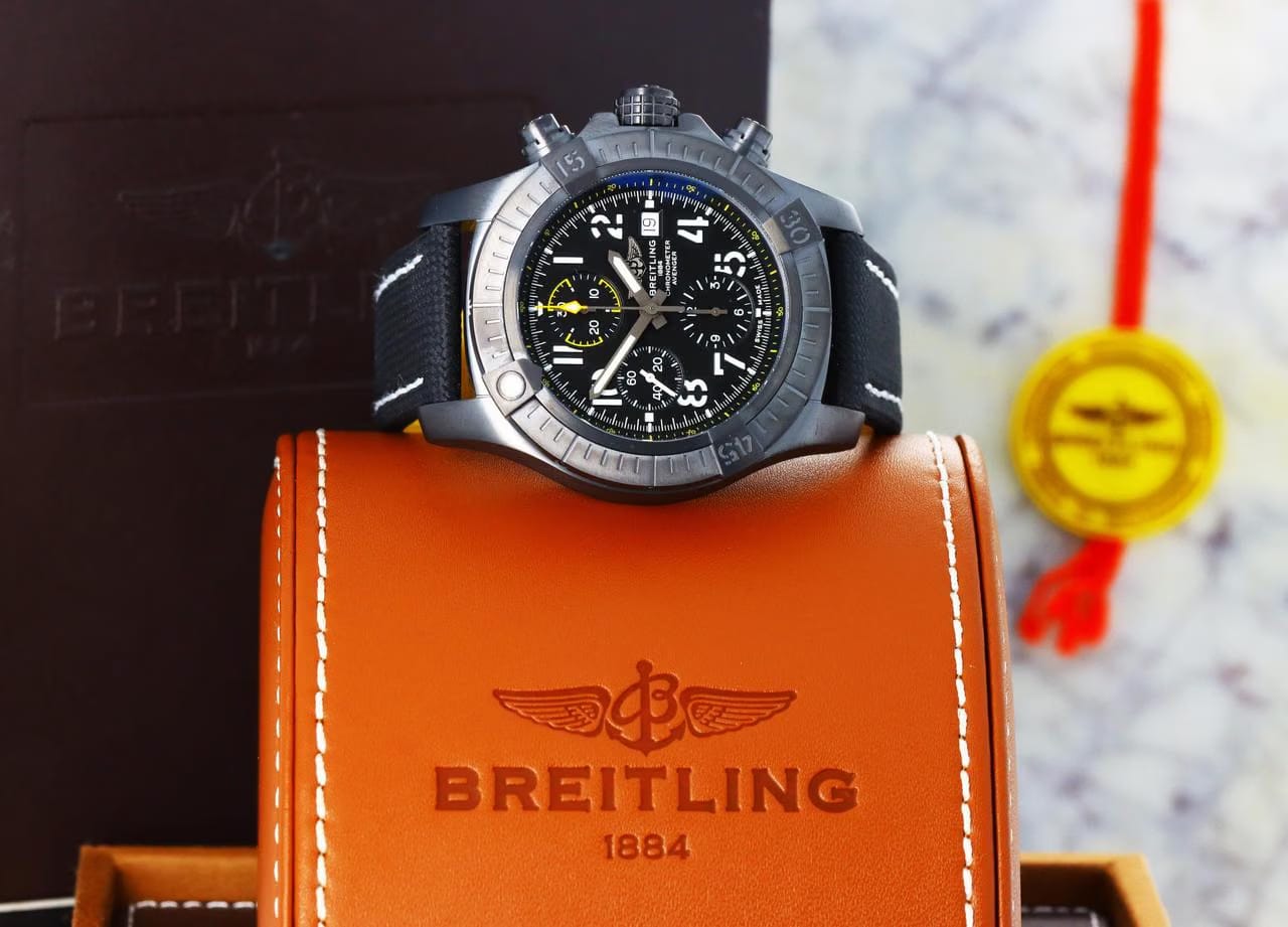 Breitling Avenger Chronograph 45mm Night Mission Black Dial - DLC Titanium on Strap
