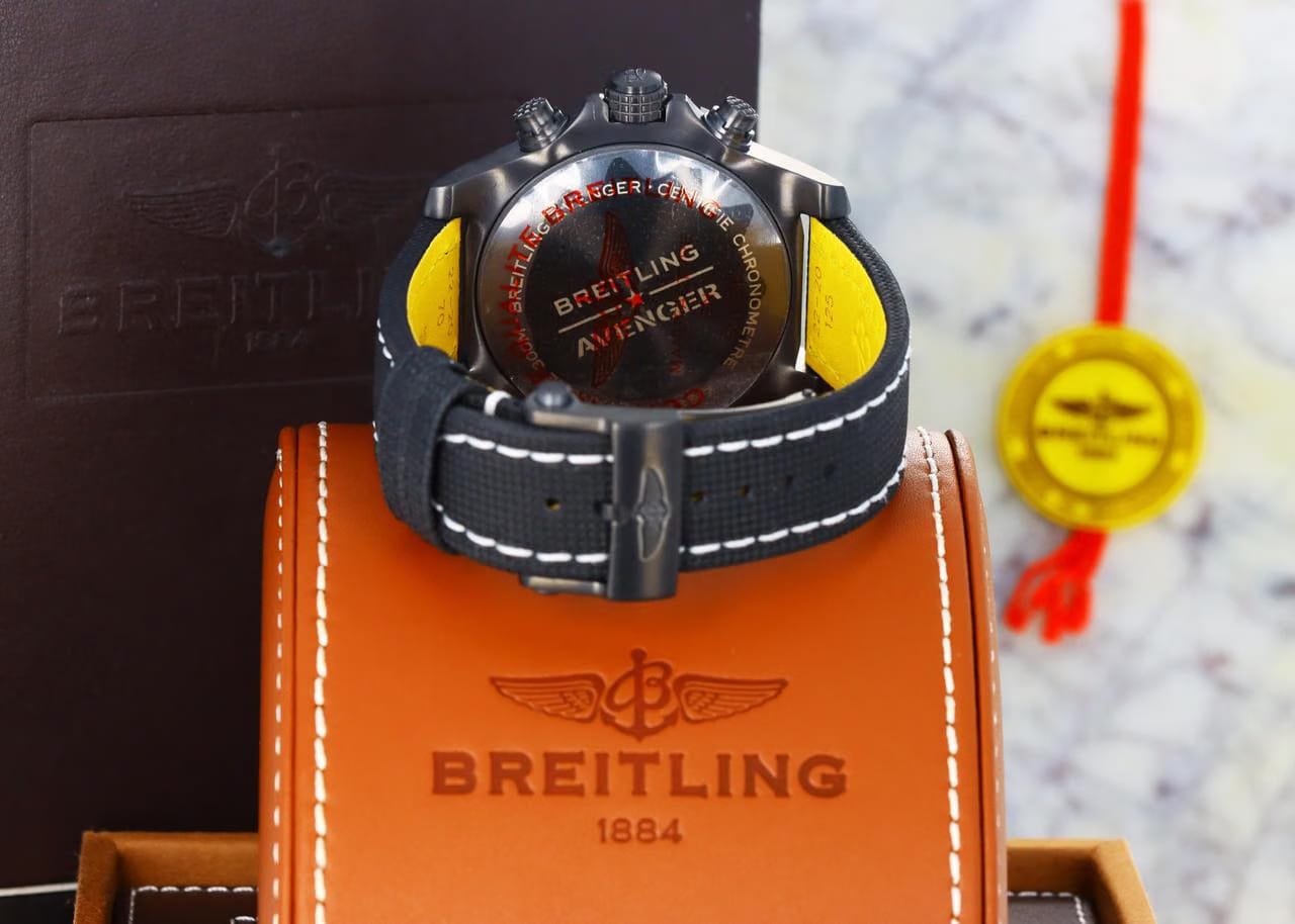 Breitling Avenger Chronograph 45mm Night Mission Black Dial - DLC Titanium on Strap