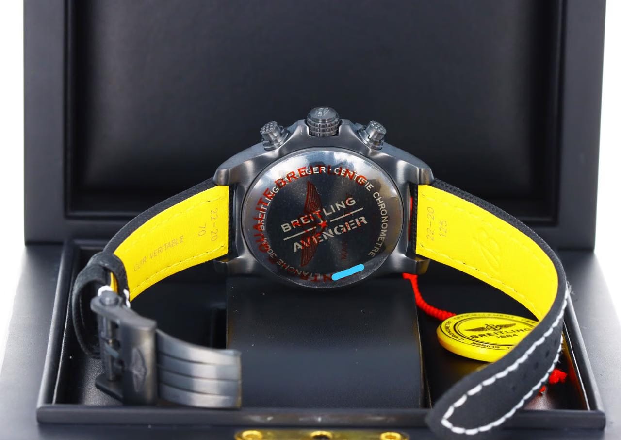 Breitling Avenger Chronograph 45mm Night Mission Black Dial - DLC Titanium on Strap